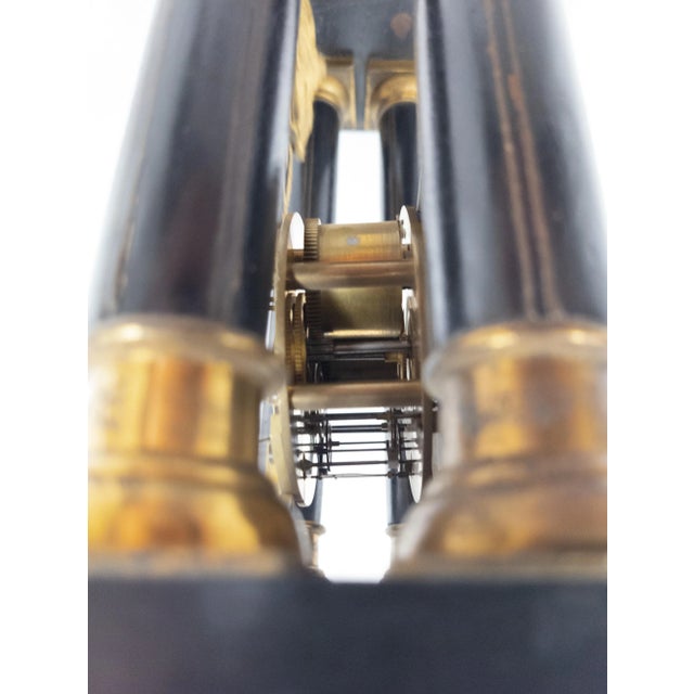 19th Century French Empire Wood and Bronze Mantel Clock With Columns For Sale - Image 10 of 11