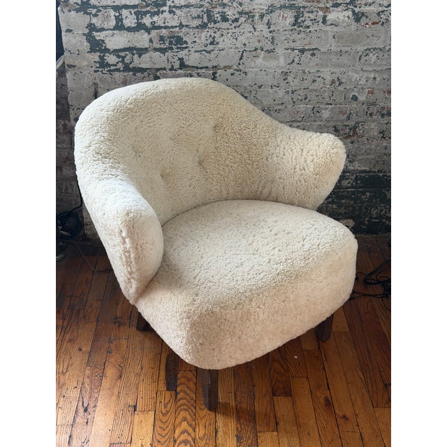 Pristine Ingeborg Lounge Chair designed in 1940 by the revered Danish Modernist architect Flemming Lassen for By Lassen,...