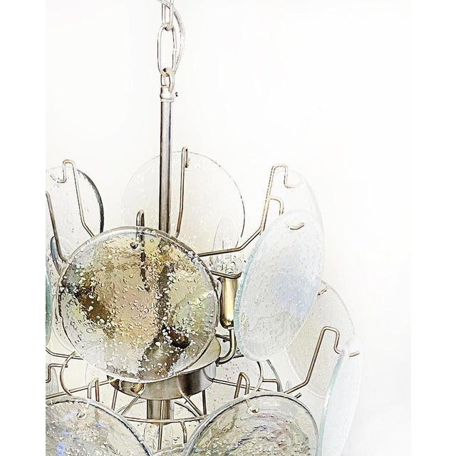 Vintage Italian Murano Chandelier with 24 Iridescent Grit Disks, 1990s For Sale - Image 14 of 17