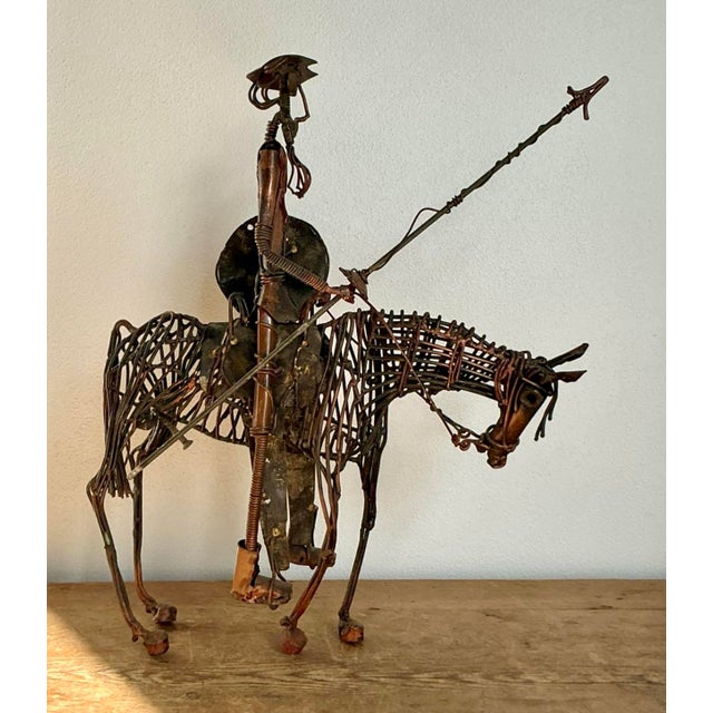 Vintage Boho Brutalist Sculpture of Don Quixote De La Mancha For Sale - Image 10 of 12