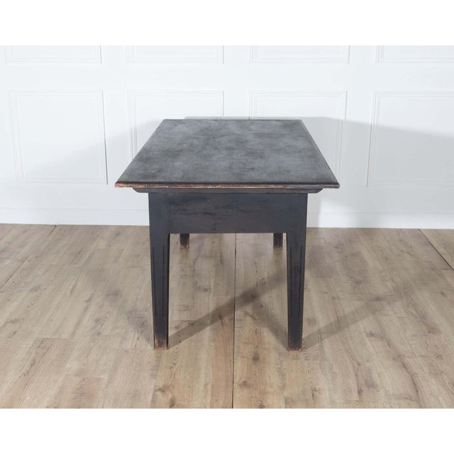 Early 20th Century Swedish Country Pine Kitchen Table in Black For Sale - Image 10 of 10