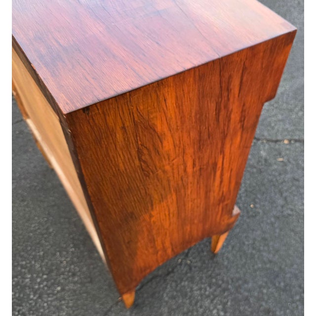 Wood American Classical Figured Flame Mahogany Two-Drawer Cabinet With Brass-Mounted Columns, Circa 1840 For Sale - Image 7 of 12