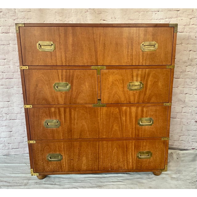 Walnut Campaign Chest of Drawers For Sale - Image 13 of 15