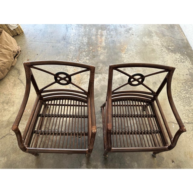 Mid-Century Modern 2000s Pair of McGuire Target Back Chairs For Sale - Image 3 of 11
