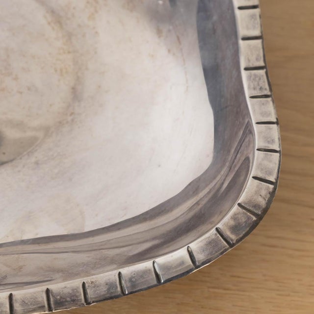 Metal 1930s French Alpaca Wavy Bowl For Sale - Image 7 of 11