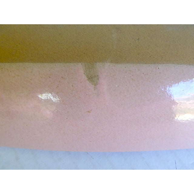 Pink Mid Century Modern Hard to Find Glidden Pottery #23 Aztec Large Bowl For Sale - Image 8 of 10