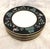 Beautiful set of 7 Fitz & Floyd MCML XXVIII FF41 stamped on back. Black band with pagoda, crane, floral print with gold...