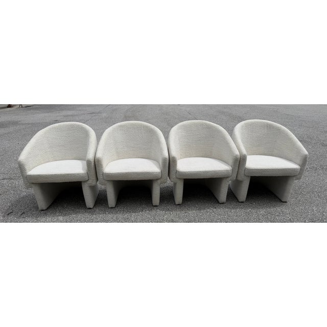 Set of 4 Lievo Noah Cream Boucle' Mid-Century Modern Armchairs For Sale - Image 10 of 10