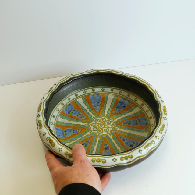 Vintage Dutch Art Deco Hand-Painted Bowl, 1923 For Sale - Image 6 of 10