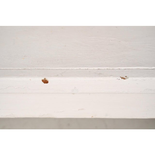 Wood Mid 20th Century Reclaimed 4 Ft. White Wooden Folk Art Children's Bench For Sale - Image 7 of 12
