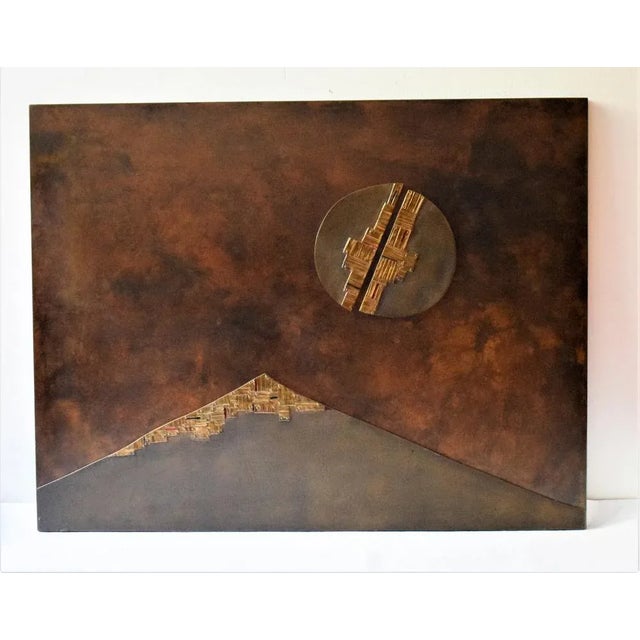 Esa Fedrigolli, Large Wall Sculpture, 1970s, Copper, Bronze & Enamel For Sale - Image 6 of 7