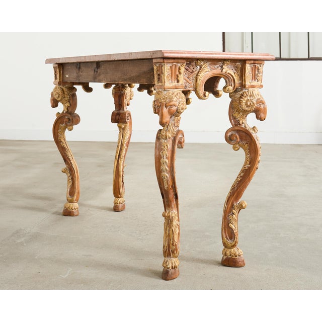 Italian Baroque Style Marble Top Console Table For Sale - Image 17 of 18