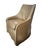 Pair of Taupe Leather, Skirted Slip-Covered Verellen Chairs on Casters For Sale - Image 9 of 14