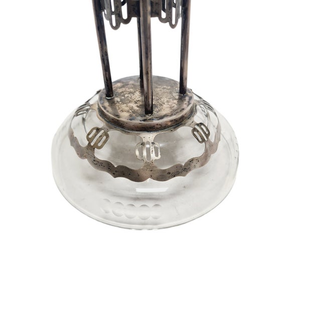 Art Deco Polish Silver Crystal Bowl on Stand, 1930s For Sale - Image 13 of 18