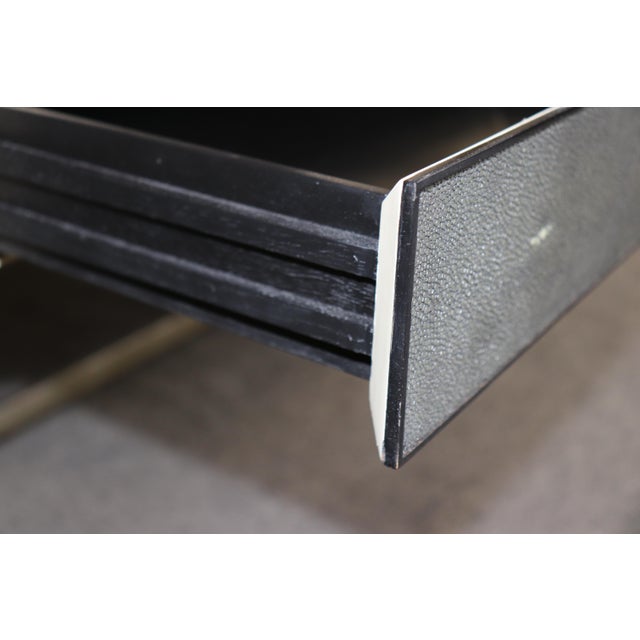Gray Maitland Smith Art Deco Style Metal Faux Shagreen Coffee Table For Sale - Image 8 of 11