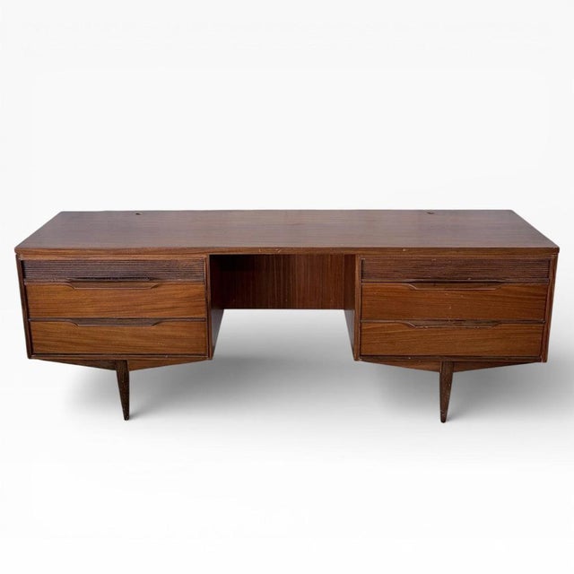 Brown Mid-Century Modern Low Teak Desk from White & Newton, 1960s For Sale - Image 8 of 8