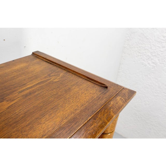19th Century French Deux Corps Buffet Oak and Copper Cabinet by Dudouyt, 1940s For Sale - Image 16 of 18