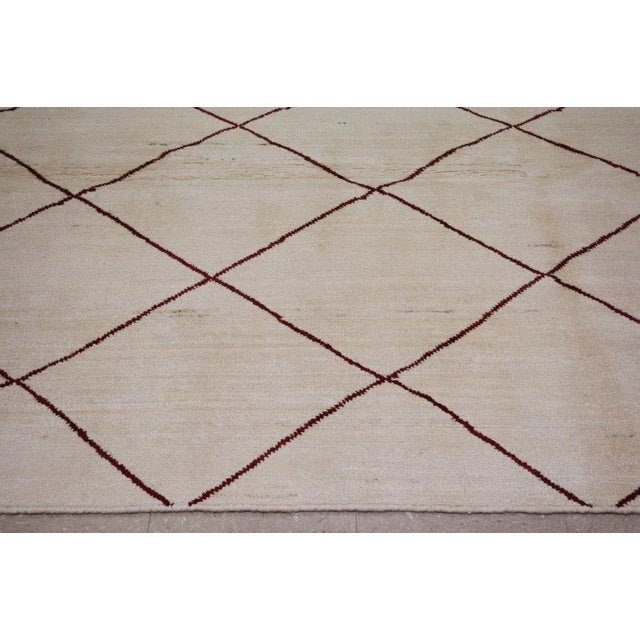 Contemporary Moroccan Hand Knotted Rug, 8'2"x10'1" For Sale - Image 3 of 4