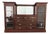 Solid Mahogany Entertainment Wall Unit With Leaded Glass Display Cabinets and 8 Drawers For Sale