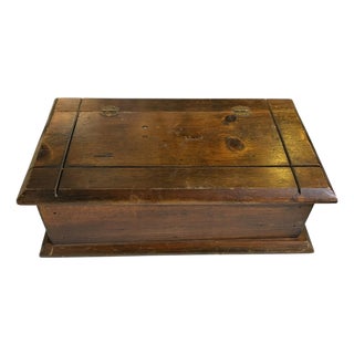 Vintage Solid Wood Jewelry /Trinket Box 16" W For Sale