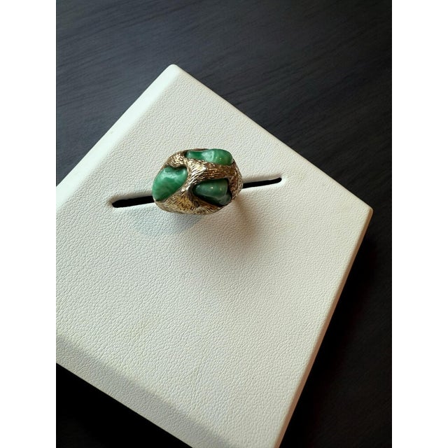 A vintage Brutalist-style Ring. Textured sterling with gold vermeil finish. Marked Panetta Sterling 1960-1970’s...