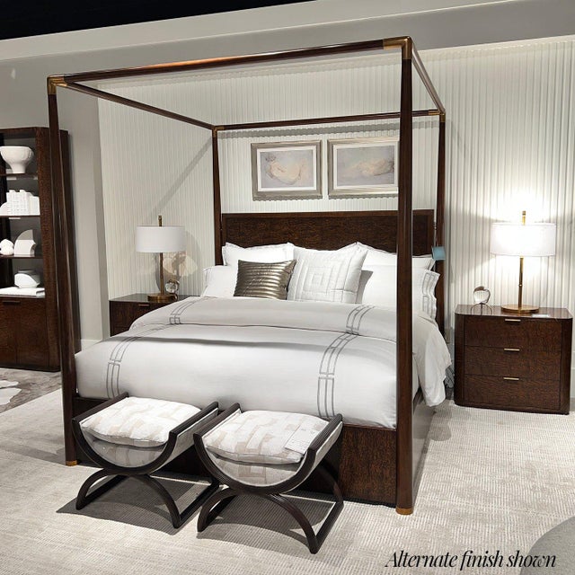 2020s Black Mid Century Canopy Bed - Cal King For Sale - Image 5 of 5