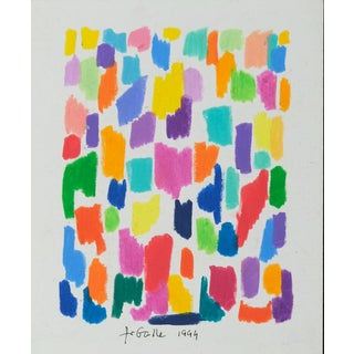 Françoise Galle, Abstract Mosaic, 1940, Pastel on Paper For Sale
