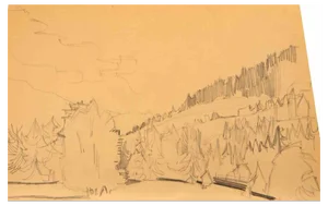 Reynold Arnould, Landscape, 1979, Drawing