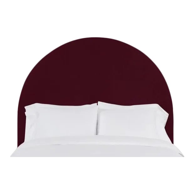 Poppy King Headboard, Wine Velvet For Sale