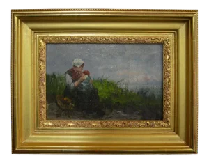 Late 19th Century Antique William Hilliard Mother and Child Painting