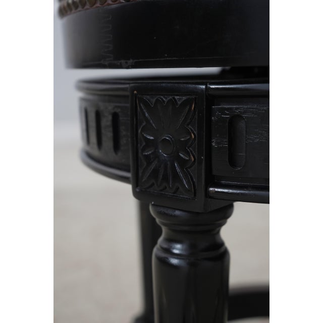 Set of 4 Frontgate Leather Counter Stools For Sale - Image 14 of 17