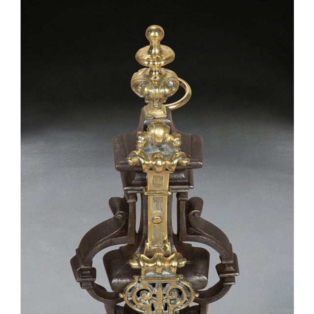 Cast Iron Andirons or Firedogs, 1860, Set of 2 For Sale - Image 4 of 7