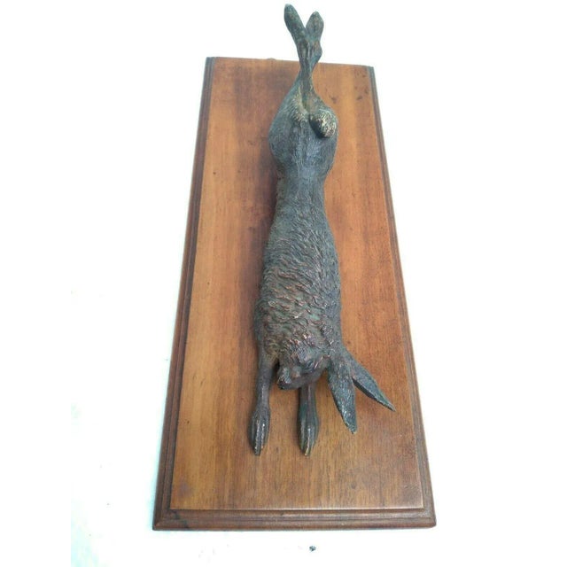 Antique 19th Century Austrian Viennese Cold Painted Vienna Bronze Nature Morte Game Sculpture of Paper Clip in the Form of Rabbit or Hare For Sale In New York - Image 6 of 13