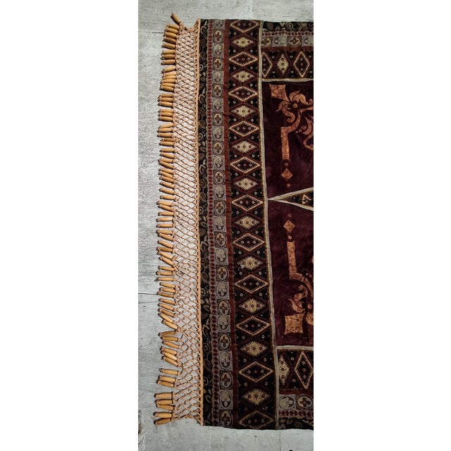 Boho Chic Late 20th Century Marron Velvet Fabric Textile Art For Sale - Image 3 of 7