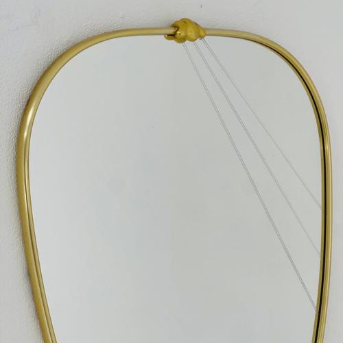 Mid-Century German Asymmetric Brass Mirror, 1960s For Sale - Image 3 of 11