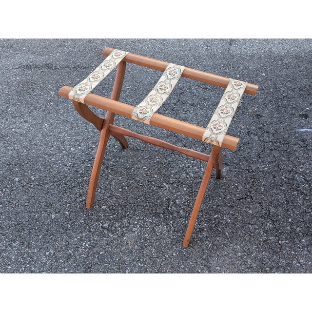 Mid 20th Century Vintage Wooden Vintage Scheibe Style Folding Luggage Rack Stand For Sale - Image 5 of 12