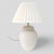 Ceramic 1970s Cream Ribbed Pottery Lamp With Pleated Lamp Shade For Sale - Image 7 of 9
