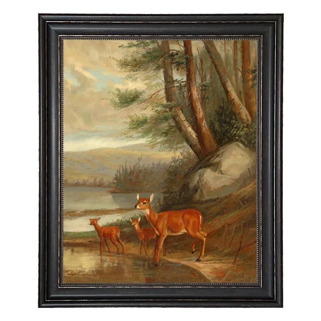 Not Yet Made - Made To Order "Doe With Two Fawns" Contemporary Reproduction Print on Canvas, Framed 28-3/4" X 34-3/4" For Sale - Image 5 of 5