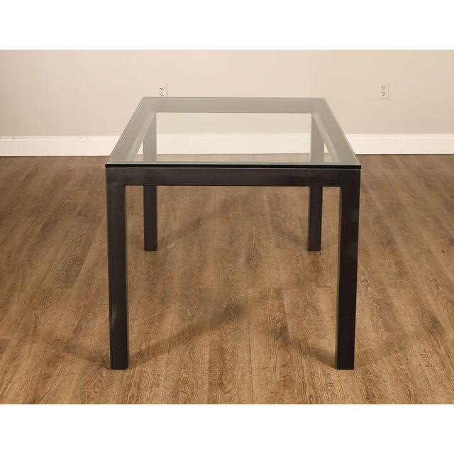 Mitchell Gold + Bob Williams Modern Parsons Style Glass Top Dining Table For Sale - Image 14 of 18