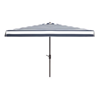Elsa Fashion Line 6.5X10Ft Rectangle Umbrella, Navy&White For Sale