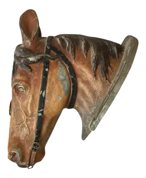 19th Century Painted Metal Horse Head