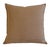 Early 21st Century Belgian Fawn Brown Woven Linen Feather/Down Pillow 22" Square For Sale - Image 5 of 6