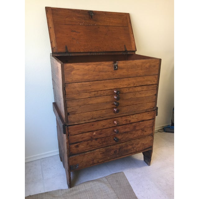 Antique Primitive Multi Drawer Printers Typeset Cabinet Chairish