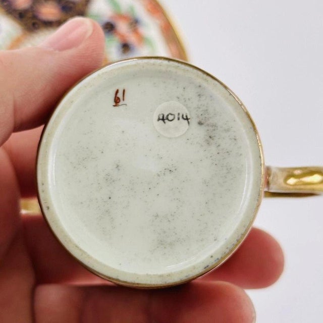 19th Century Antique Pattern 710 Demitasse Cup and Saucer from Jackson & Gosling Grosvenor, 1890, Set of 2 For Sale - Image 5 of 11
