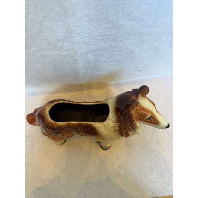 1940s Lifelike Porcelain Collie Planter For Sale - Image 12 of 12