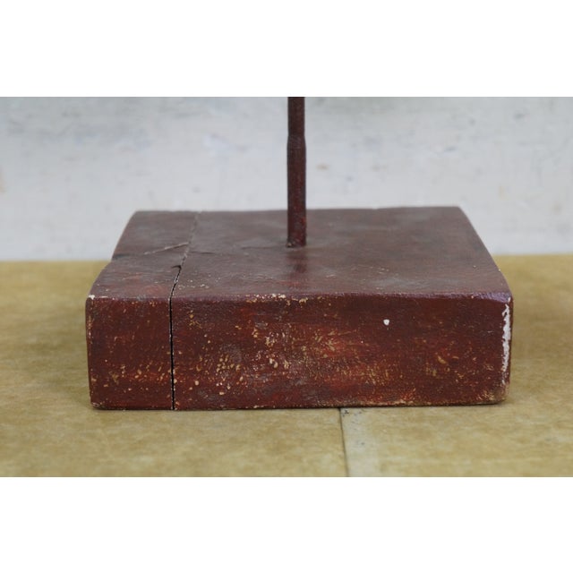 Brown Vintage Indo Persian Carved Wood Ram Head Bust Sculpture on Stand 18" For Sale - Image 8 of 16