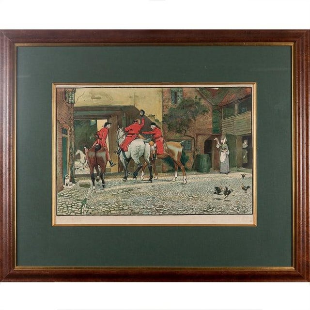 Cecil Aldin (1870-1935) Leaving for the Fox Hunt, 1905 Early 20th-century color lithograph by renowned British sporting...