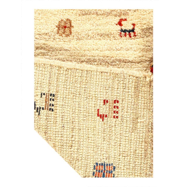 Traditional Pasargad DC Rust and Beige Gabbeh Lori Baft Scatter Rug For Sale - Image 3 of 3