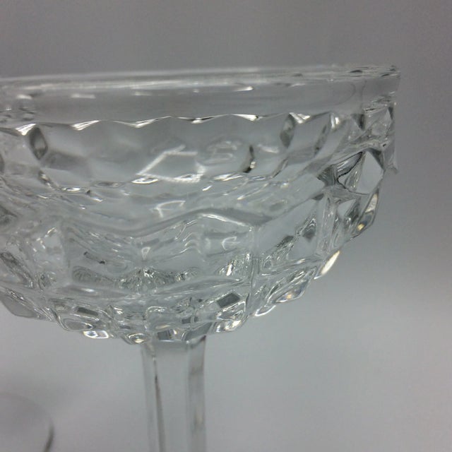1950s Fostoria American Clear Champagne or Tall Sherbet Pressed Glasses - Set of 7 For Sale - Image 5 of 13