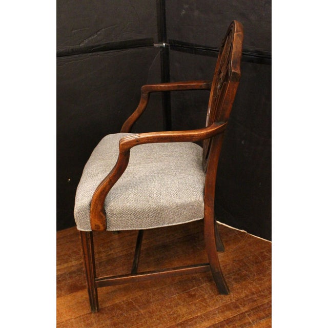 C. 1790 English Hepplewhite Design Shield Back Arm Chair For Sale - Image 4 of 6